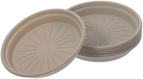 樂天商城 - プランター受け皿 6個セット プラスチック製 鉢底皿 丸型 屋外用 (5インチ/約13cm、ライトグレー)