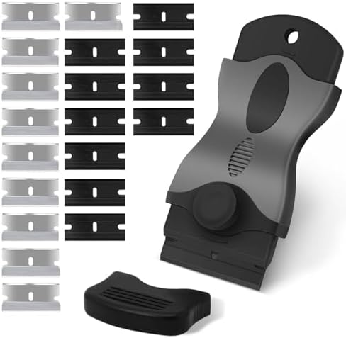 【キット内容】 3つのキットがあります。 1. シングルヘッドショベルオレンジ＋プラスチックブレード(オレンジ)10枚＋金属ブレード10枚 2. グレーの片端スコップ＋プラスチックブレード（ブラック）10枚＋金属ブレード10枚 3. シングルヘッドショベルブルー＋プラスチックブレード（ブルー）10枚＋金属ブレード10枚 安全性が高い設計です。 【人間工学に基づいたデザイン】 本体は流線型のデザインで、滑り止めの輪郭があり、しっかりと握ることができます。 安全カバーは壁に掛けて保管できるように穴が設計されています。 【刃の交換方法】 使用場所に応じて刃を交換できます。 1. スクイジーの固定ネジを外す 2. ブレードカバーを外す 3. ブレードを外す 4. ブレードを交換し、ブレードカバーを戻し、ネジを締めれば交換完了です。 【クリーニングツールスクレーパー】 このクリーニングツールは、ガラスフィルム、窓、バスルーム、キッチンなどの汚れを取り除くために特別に設計されています。 車検ステッカーやラベルを剥がしたり、壁の付着物を削り取ることもできます。 【DIY・日常清掃】 ガラスフィルムの施工やカッティングシートの前に、窓ガラスや浴室、キッチンの汚れをスムーズに掻き落とします。 DIYや日曜大工にも適しており、ステッカーを剥がしたり、壁の付着物を削り取るなど、日常の清掃作業にも最適です。【キット内容】 3つのキットがあります。 1. シングルヘッドショベルオレンジ＋プラスチックブレード(オレンジ)10枚＋金属ブレード10枚 2. グレーの片端スコップ＋プラスチックブレード（ブラック）10枚＋金属ブレード10枚 3. シングルヘッドショベルブルー＋プラスチックブレード（ブルー）10枚＋金属ブレード10枚 安全性が高い設計です。 【人間工学に基づいたデザイン】 本体は流線型のデザインで、滑り止めの輪郭があり、しっかりと握ることができます。 安全カバーは壁に掛けて保管できるように穴が設計されています。 【刃の交換方法】 使用場所に応じて刃を交換できます。 1. スクイジーの固定ネジを外す 2. ブレードカバーを外す 3. ブレードを外す 4. ブレードを交換し、ブレードカバーを戻し、ネジを締めれば交換完了です。 【クリーニングツールスクレーパー】 このクリーニングツールは、ガラスフィルム、窓、バスルーム、キッチンなどの汚れを取り除くために特別に設計されています。 車検ステッカーやラベルを剥がしたり、壁の付着物を削り取ることもできます。 【DIY・日常清掃】 ガラスフィルムの施工やカッティングシートの前に、窓ガラスや浴室、キッチンの汚れをスムーズに掻き落とします。 DIYや日曜大工にも適しており、ステッカーを剥がしたり、壁の付着物を削り取るなど、日常の清掃作業にも最適です。