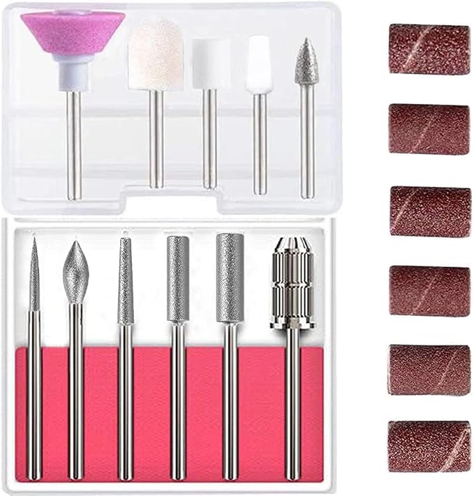 ネイルケアセット ネイルドリルビットセット 研削ヘッドネイルアートツール ネイルドリル 爪切り 爪磨き 角質除去シャンク2.35mm
