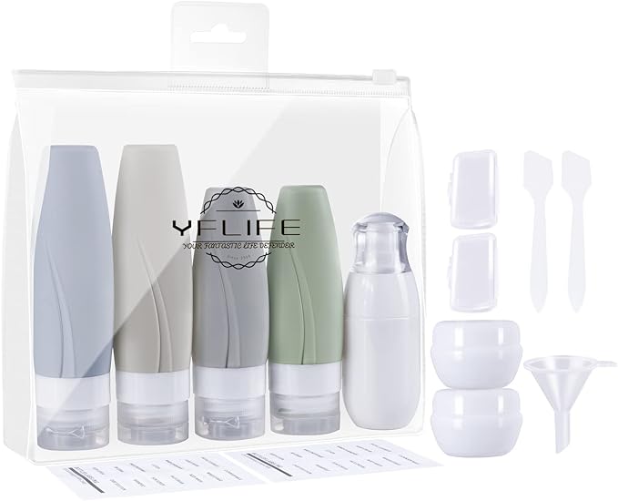 トラベルボトル セット 15個入り 防漏 シリコン製 国際旅行用 アクセサリー