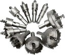 10PCS 超硬 ホールソーセット 16mm、18mm、19mm、22mm、25mm、30mm、35mm、42mm、50mm、53mm 穴開き用 工具セット