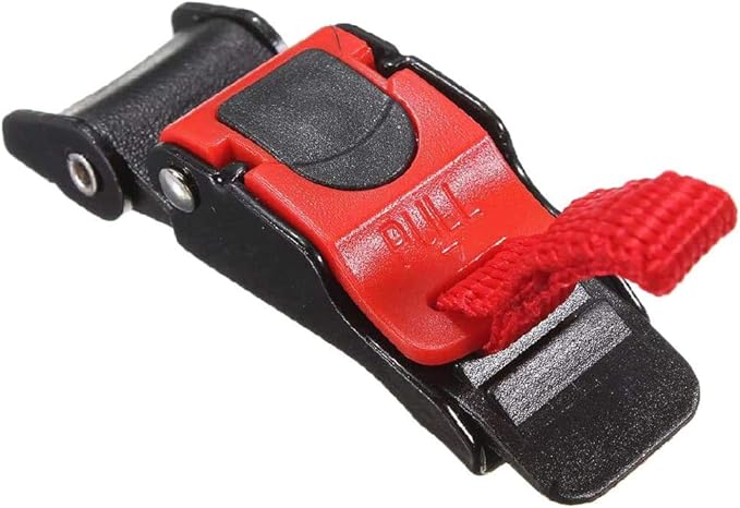 ヘルメットバックル クイックリリース バイク ヘルメットバックル，プラスチック製オートバイのヘルメットスピードチンストラップクイックリリースニューブラック+レッド