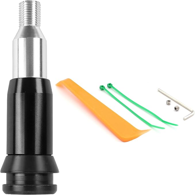 Rakuten - 汎用品 M12 12mm タイプ プッシュ式 ギアシフトコンバーター シフトレバー カーシフトヘッドアクセサリー 延長 コンバーター エクステンションロッド アダプター AT車用 (ブラック)
