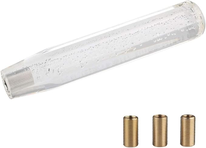 Rakuten - 汎用クリスタルシフトノブバブル八角 250キラキラ透明感際立つ爽快な泡入り 3枚アダプター付きホワイト