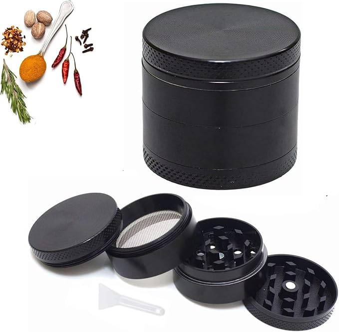 マルチミル 小型 グラインダー タバコ ハーブ 喫煙具 携帯用 亜鉛合金製 コンパクト ヘラ付き粉末ミル ..