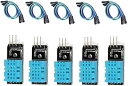 5個セット デジタル温度湿度センサーモジュール 3.3V-5V湿度測定範囲20%-95%温度測定範囲0-50℃デュポンワイヤー付き