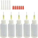 30ml ニードルボトル 5個セット 赤白帽子付き多用途プラスチックボトル