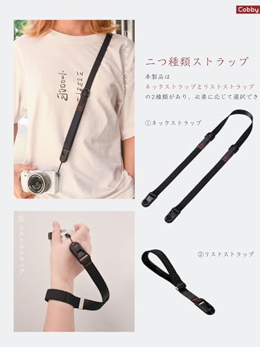 カメラストラップ 幅20mm アンカーリンクス 調節可能 リストストラップ付 (ブラック) msmint-10006082 MSMint マルチツール 替刃 販売店 サンプル画像2