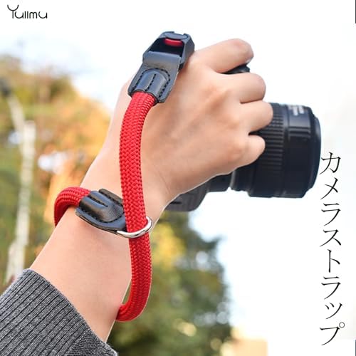 ストラップ ネックストラップ リンクス 三角リング付き 3層構造 一眼レフカメラ 赤い