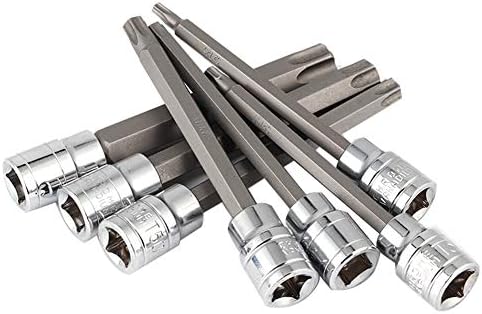 スタービットソケットセット 差込角 9.5mm 3/8インチ ロング ビットソケット 110mm T25 T30 T40 T45 T50 T55 T60 7本セット 収納ボックス付き