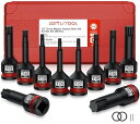 10PCS インパクト トルクス ビット ソケット セット S2スチール 硬度HRC58-62 【T25-T80】