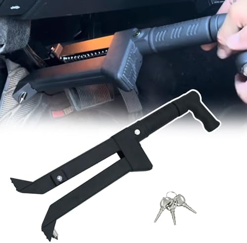 ブレーキペダルロック 収納式車両ロック 盗難防止カーガジェット トラック、自動車、SUV、バンと互換性..