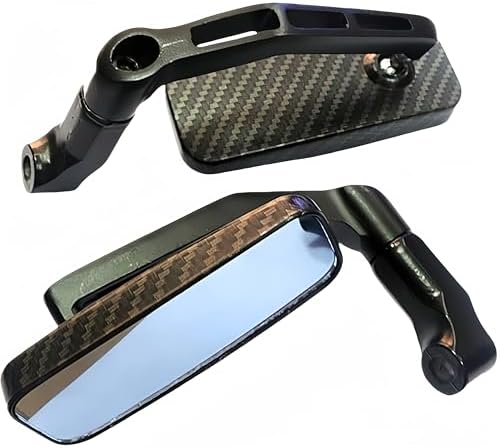 スクエア型 カスタムミラー 正ネジ 逆ネジ 左右セット (カーボン柄)