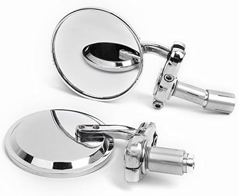 22mm アルミ製 バーエンドミラー 左右セット 角度自由調節 汎用