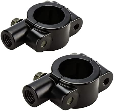 バイクミラー用 ミラーマウントクランプ 取り付けクランプ ミラーホルダー 10mm 正ネジミラー適用 ブラック