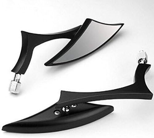 ペア 三角形 バックミラー サイドミラー ユニバーサル オートバイ用 ブラック