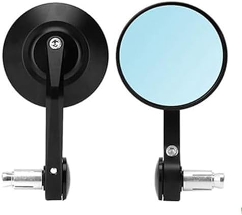 バーエンドミラー オートバイミラー バイクミラー 軽量 左右セット 角度調整可能 丸型 ブラック