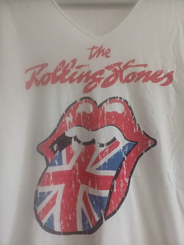 ロックTシャツ ROLLING STONES（ローリングストーンズ） M　白 バンT バンドTシャツ　PUNK　ハ−ド　ロック HM HR　ホワイト　舌　ユニオンジャック　イギリス 2