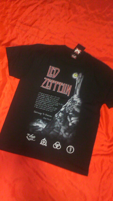 ロックTシャツ　LED ZEPPELIN レッドツェッペリン 天国への階段　S/M/L/XL /バンT/バンドT/ハ−ドロック/HM/HR/メンズ/夏物