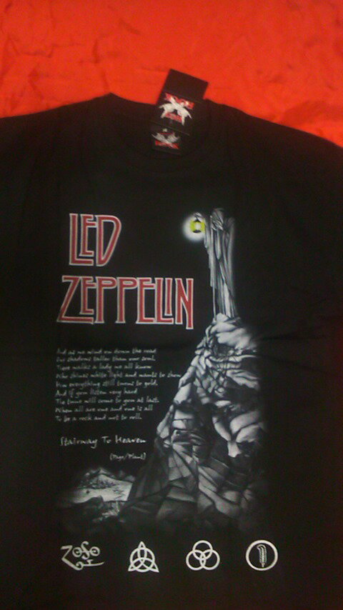 ロックTシャツ　LED ZEPPELIN レッドツェッペリン 天国への階段　S/M/L/XL /バンT/バンドT/ハ−ドロック/HM/HR/メンズ/夏物