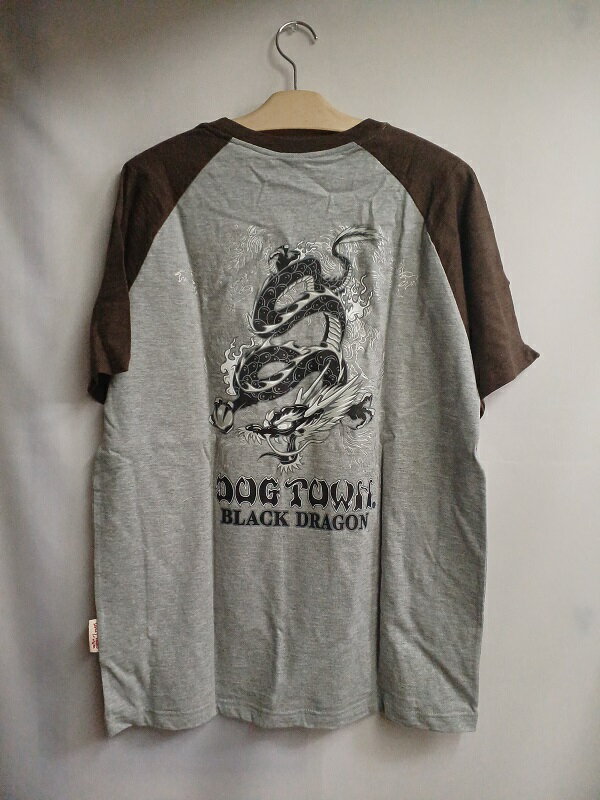 DOG TOWN 龍柄　プリント　Tシャツ　XL（3L位) グレー ブラウン キングサイズ お兄系 オラオラ 1