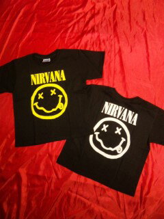 KIDS ROCK Tシャツ　ニルヴァーナ　スマイル 2-4 4-6 6-8 8-10 10-12/黒/ブラック/バンドTシャツ/ロックTシャツ/NIRVANA/ピ−ス　子供服/ニルバーナ