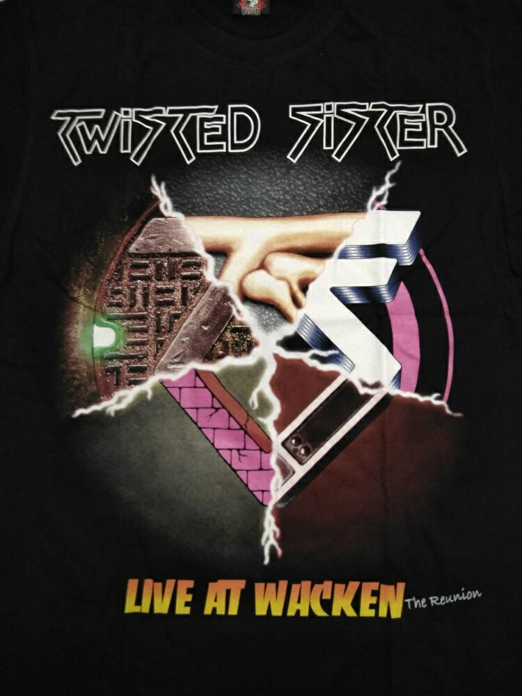 ロックTシャツ　Twisted Sister (トゥイステッド・シスター) LIVE AT WHCKEN S M　L XL/バンT/バンドTシャツ/ハ−ドロック/HM/HR/ヘビ−メタル/グラムメタル