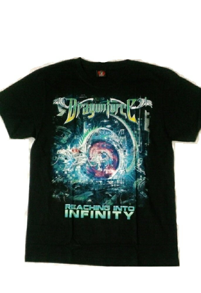 ロックTシャツ　DragonForce(ドラゴンフォース) REACHING INTO INFINITY S　M　L XL/黒/ブラック/バンT/バンドTシャツ/ハードロック/HM/HR