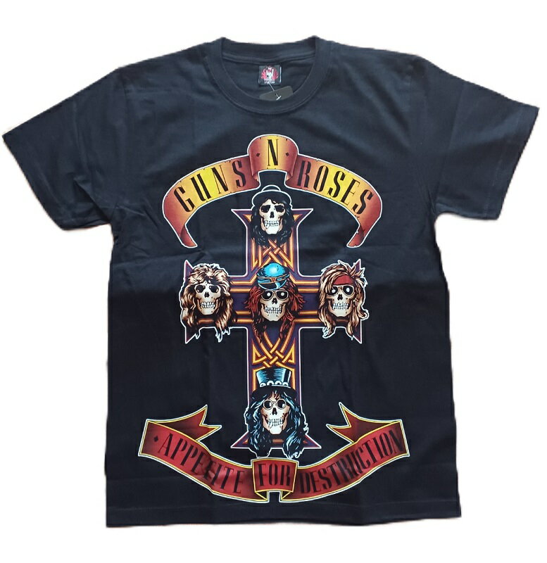 ロックTシャツ　GUNS`N'ROSES ガンズ＆ローゼス　スカルクロス　S/L/XL/黒/ブラック/バンT/バンドTシャツ/ハードロック/HM/HR/ヘビーメタル
ITEMPRICE