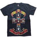 ロックTシャツ　GUNS`N'ROSES ガンズ＆ローゼス　スカルクロス　S/L/XL/黒/ブラック/バンT/バンドTシャツ/ハードロック/HM/HR/ヘビーメタル