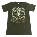 ロックTシャツ　GUNS`N'ROSES(ガンズ＆ローゼス) スカル　S/M/L/XL 　/バンT/バンドT/黒