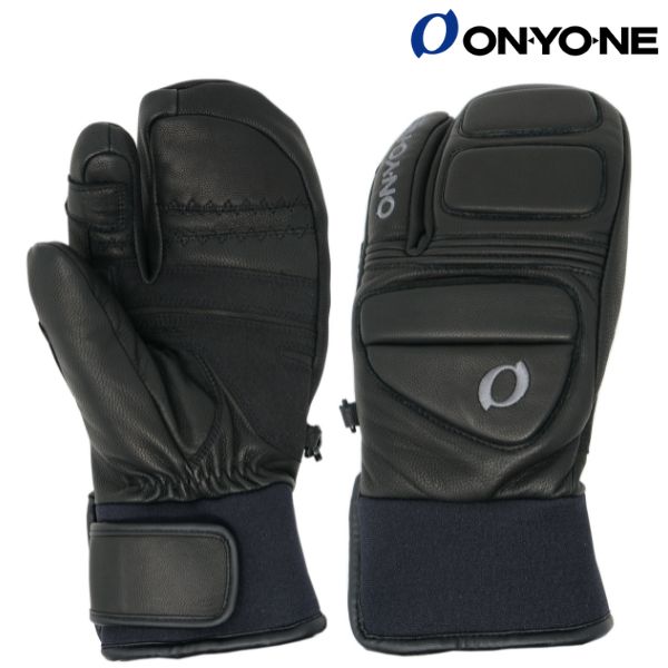 Onyone - オンヨネ スキーグローブ 3本指 3フィンガー レザー 山羊革 ブラック ONYONE THREE FINGER LEATHER GLOVE BLACK ONA93002 009 ONA93002-009