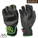 松岡手袋 マツオカ レーシング スキーグローブ エルゴグリップ 4本指 MATSUOKA RACING SKI GLOVE ERGOGRIP ブラック グリーン ESK-2340R-BG