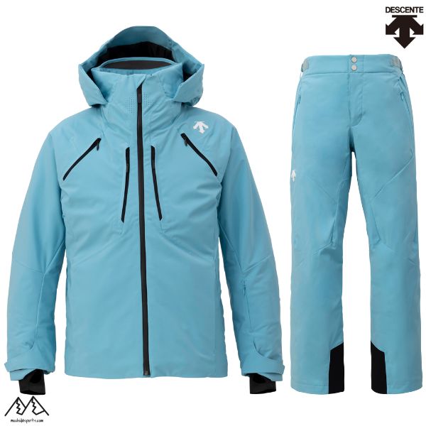 DESCENTE SKI WEAR 技術選選手着用モデル S.I.O INSULATED JACKET　DW4FJK51U ■Function 耐水圧20,000mm 透湿性4,000g/m2/24h(A-1) ■素材 表地:ライト4WAYストレッチ　ポリエステル100% ■特徴 ・S.I.O MINIMUM PATTERN ・HEAT NAVI ・Dermizax ・Breathable SYSTEM S.I.O INSULATED PANTS DW4FLP55U ■Function 耐水圧20,000mm 透湿性4,000g/m2/24h(A-1) ■素材 表地:ライト4WAYストレッチ　ポリエステル100%　 ■特徴 ・S.I.O MINIMUM PATTERN ・HEAT NAVI ・Dermizax ・CORDURA　
