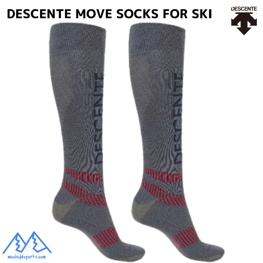 乐天商城 - デサント スキーソックス グレー アーチスパイラル DESCENTE MOVE SOCKS FOR SKI Arch Spiral Sox DW5FS001U-GY00