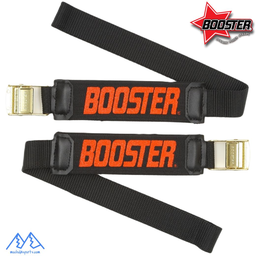 BOOSTER STRAP WORLD CUP BOOSTER エラスティックベルトをシリーズの中で最も硬い3枚重ねにした、最上位フラッグシップモデルです。 アルペンレースでコンマ数秒を競う純競技者や、基礎スキーのトップデモ、パワーのある技術選クラスの上級選手に適しています。足首への強力なパワー伝達と圧倒的なホールド感を求める方に最適です。 また、アルペンスノーボード、フリースタイルスノーボードにもご利用頂けます。 一般的な伸びないパワーベルトとは異なり、強力な伸縮性を持つエラスティック（ゴム）素材で作られているのが最大の特徴です。きつく締め込んでも足首の運動性を損なわずに抜群のホールド感を得られ、ターンの切り返しで素早く元のポジションに戻るリカバリー能力を引き出します。パワーロスを軽減し、板本来のフレックスたわみを最大限に活かせます ブーツ往復送料ご負担頂ければ取付料金は無料とさせて頂きます。BOOSTER ロゴの入ったベルト部分は、強力なエラスティック構造となっていて、1WAYの方向で伸縮します。これが抜群のフィット感を生み出し、パワーのロスを極限まで封じ込めることができます。また、伸縮するベルトはターンの始動期から徐々に深く膝を倒しこむ動作が可能で、足首の運動を使った最新のテクニックに非常に有効であり、従来の製品とは歴然とした違いを感じるでしょう。