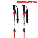 オガサカ サイズ調整式 ストック スキーポール レッド 95-120cm OGASAKA LC RED 321