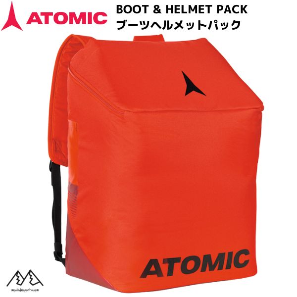 ATOMIC BOOT & HELMET PACK アトミック　ブーツ＋ヘルメットバッグ Color RED / RIO RED Volume 35L Dimensions 46x35x23.5cm Weight 610g Fabric 500D Poly PU Coated/600D Poly Neo Backing/Tarpaulin Lining/150D Poly PUX2/PVC free　