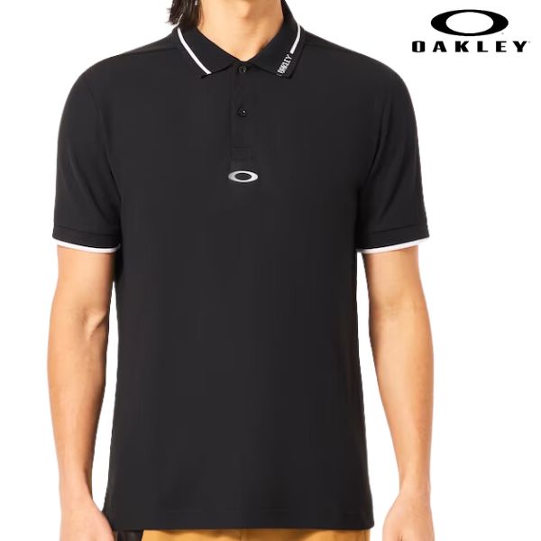 オークリー ポロシャツ ブラック 吸汗速乾 ストレッチ UVカット OAKLEY Enhance SS Polo Essential 14.0 BLACK OUT FOA406313-02E