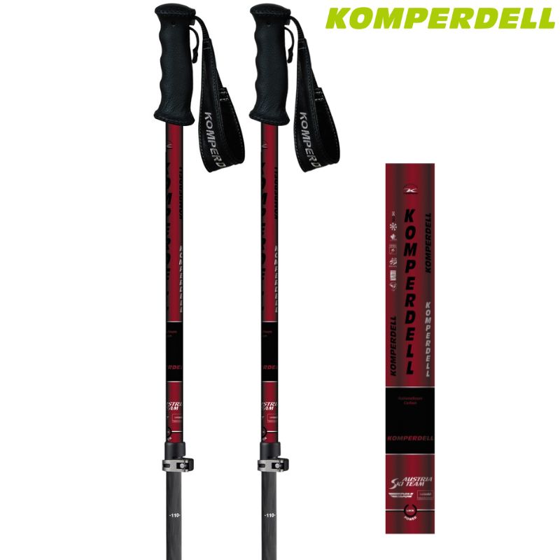 コンパーデル サイズ調整式 スキーポール ジャパンモデル カーボンプロ バリオ レッド KOMPERDELL Carbon PRO VARIO RED JP model 伸縮スキーポール CARBONRED
