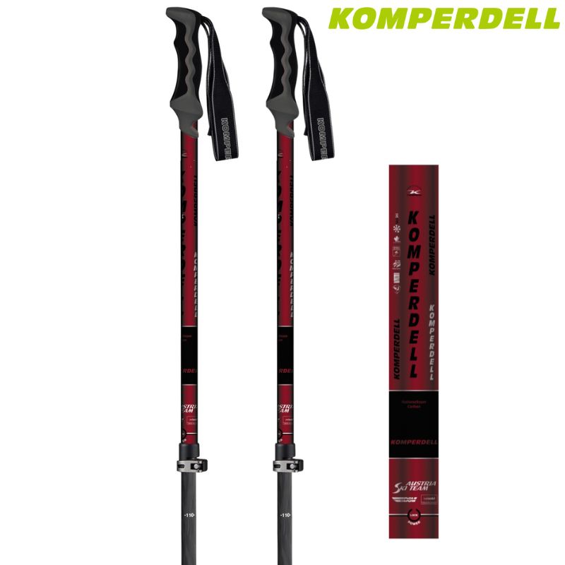 コンパーデル サイズ調整式 スキーポール ジャパンモデル カーボンプロ バリオ レッド 2 KOMPERDELL Carbon PRO VARIO RED II JP model CARBONRED2