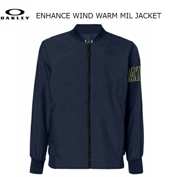 オークリー アウター ジャケット ウインドブレーカー ウィンド ウォーム ジャケット ネイビー OAKLEY ENHANCE WIND WARM MIL JACKET 412819-6FB