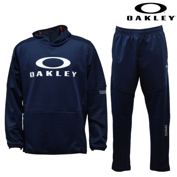 オークリー 防風 フリース スウェット セットアップ ネイビー OAKLEY STRIKING WB FLEECE LS HOODY PT 2.0 SET FATHOM FOA404174-FOA404216-6AC