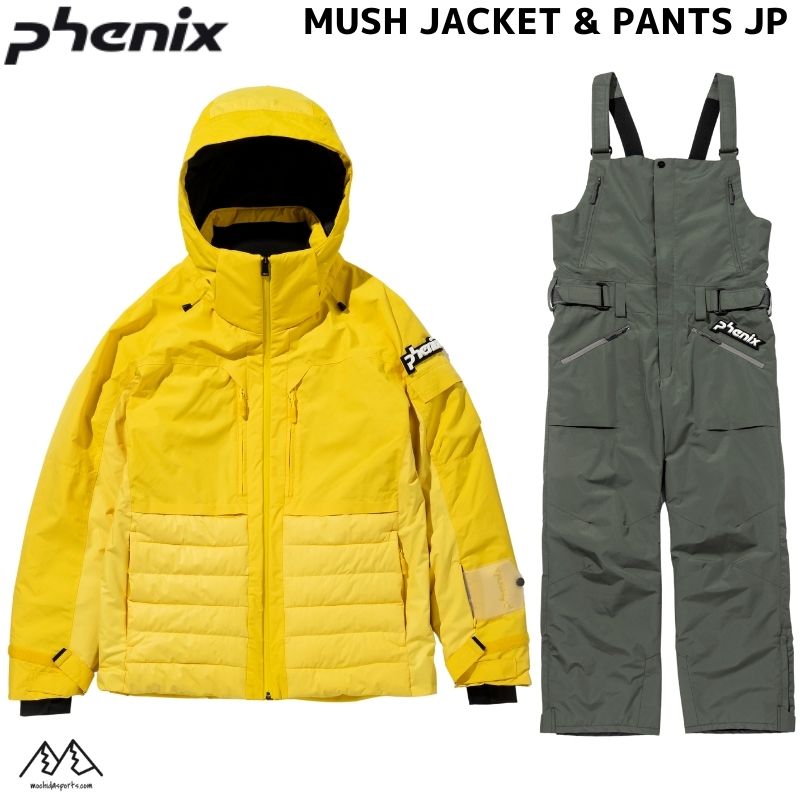 ե˥å ƥå   졼 M PHENIX MUSH JACKET JP PANTS JP Yellow Gray PSM22OT30-YL-PSM22OB30-GY