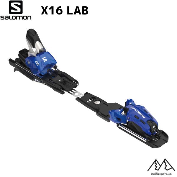 SALOMON BINDING X16 LAB トップアスリートの強靭なパワーをしっかりと支えるコンペティションモデル BLUE 開放値8-16 重量1480g（1/2pair） ※スキー板とセットでご購入の場合はさらに割引いたしますので、お問い合わせください。 ※お手持ちのスキー等への取付については、お送りいただければ調整工賃無料にて取付いたします。　