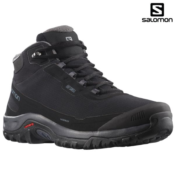 サロモン 防水 ウィンター シューズ SALOMON SHELTERCSWP BLACK/EBONY/BLACK L41110400 スノーシューズ