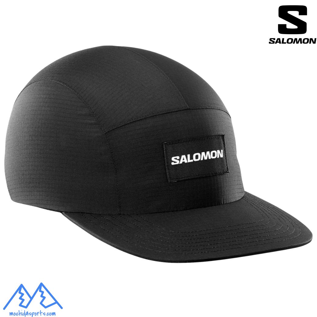 防水性キャップ サロモン 防水 ランニング キャップ トレイルランニング ブラック SALOMON BONATTI WATERPROOF FIVE PANEL DEEP BLACK LC2020900