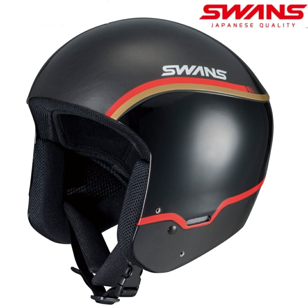スワンズ FIS対応 レーシング ヘルメット ブラック ゴールド SMサイズ / Lサイズ SWANS HSR-90 FIS RS BKGOL HSR90FISRS HSR90FISRS-BKGOL-2