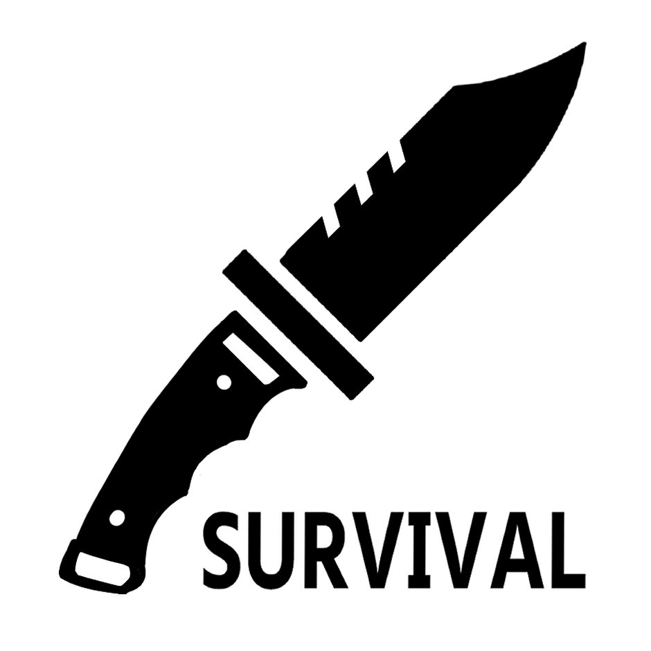 S. 189 サバイバルナイフステッカー　Mサイズ　カッティングステッカー ドレスアップ カスタマイズ サーキット デカール エンブレム カスタム アクセサリー ブランド アウトドア グッズ 雑貨 おもしろ かっこいい おしゃれ バイク 給油口