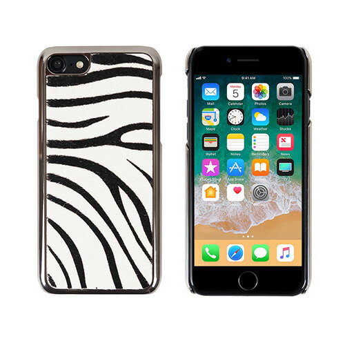 Rakuten - 国内正規品 GAZE iPhone 8 iPhone 7 iPhone SE 第2.3世代 Zebra Calf Hair Bar 高級感・存在感あるデザインの本革 ゼブラ柄 ケース部分の色は渋めのシルバー(クローム） GZ10246i7S